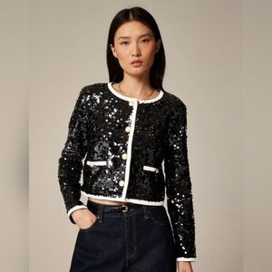 NWT J.Crew Mariner Jersey Lady Jacket With Sequis Size XS